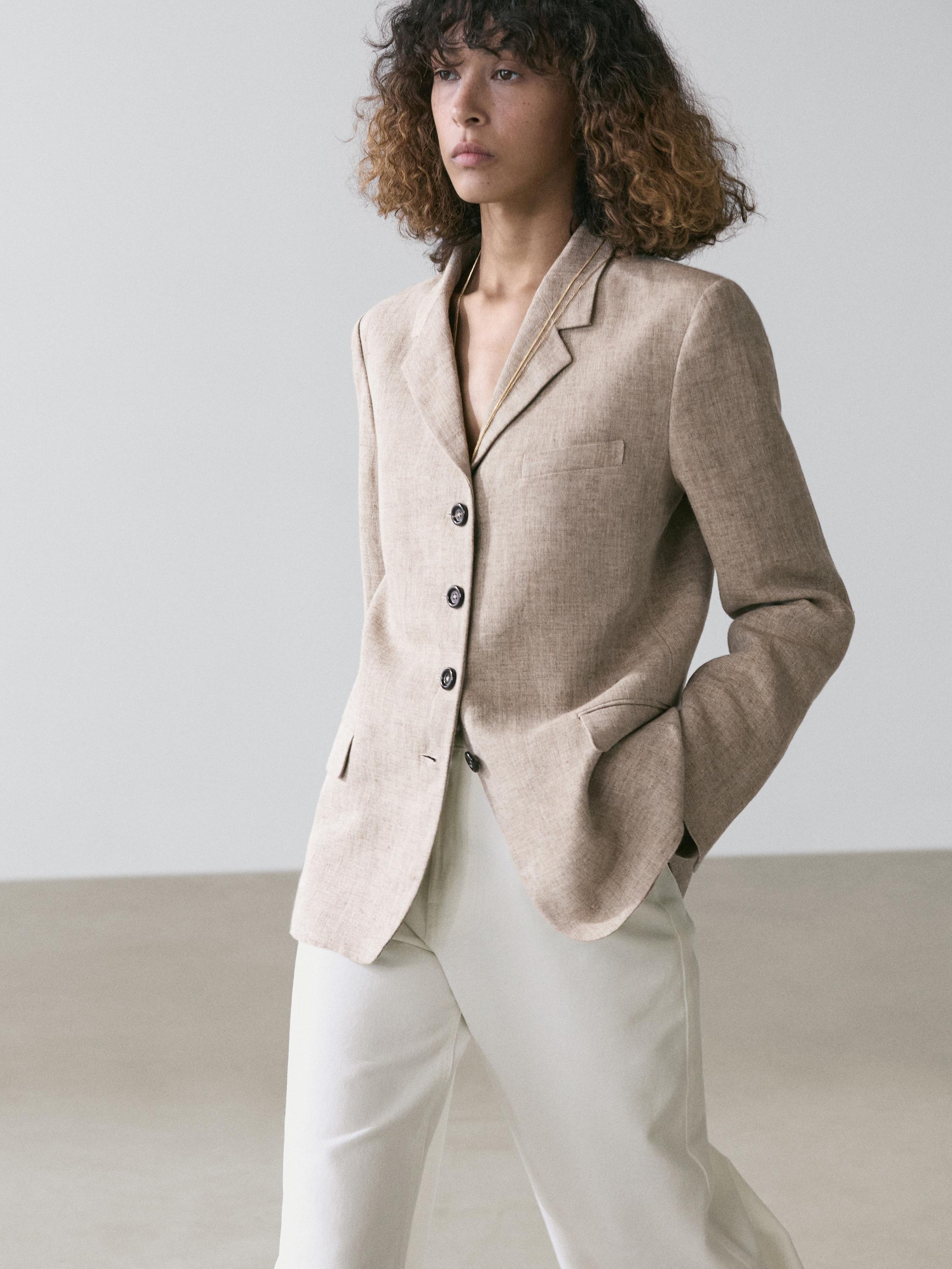 100% linen melange blazer