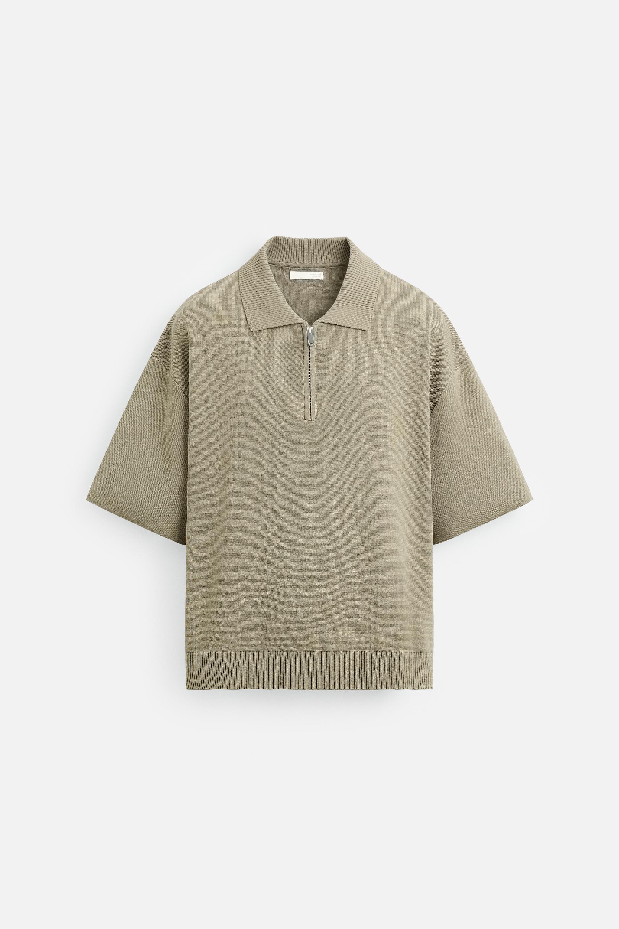 リラックスフィット ニットポロシャツ - カーキ | ZARA Japan / 日本