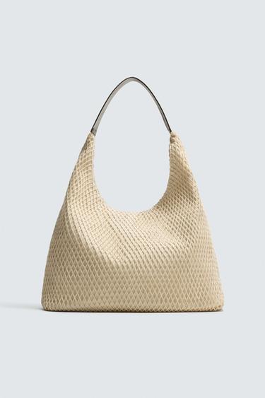 SAC SHOPPER EN TISSU - Blanc écru de Zara