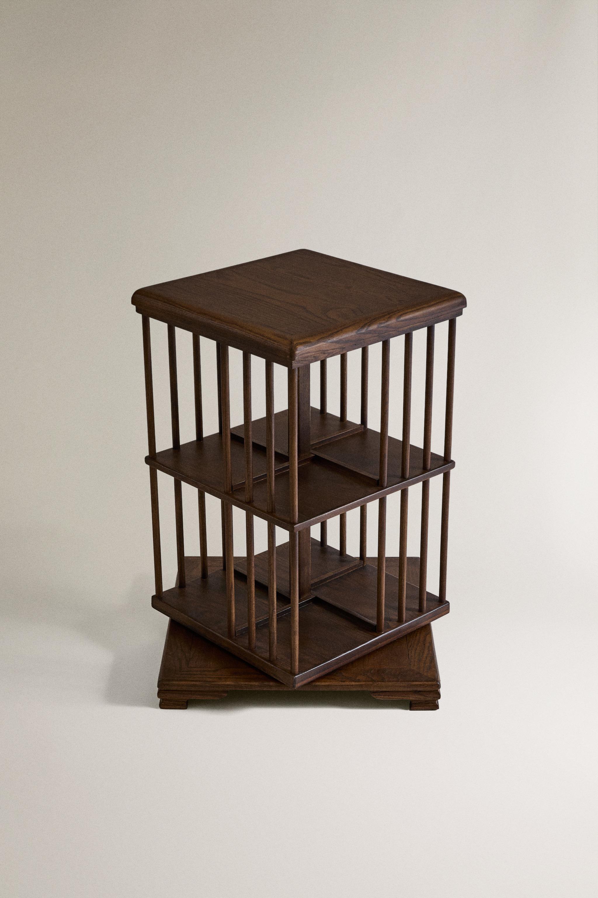 ROTATING BOOKSHELF — Dark brown