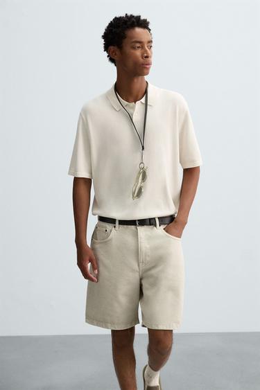 REGULAR FIT DENIM BERMUDA SHORTS - Grey by Zara - Image 5