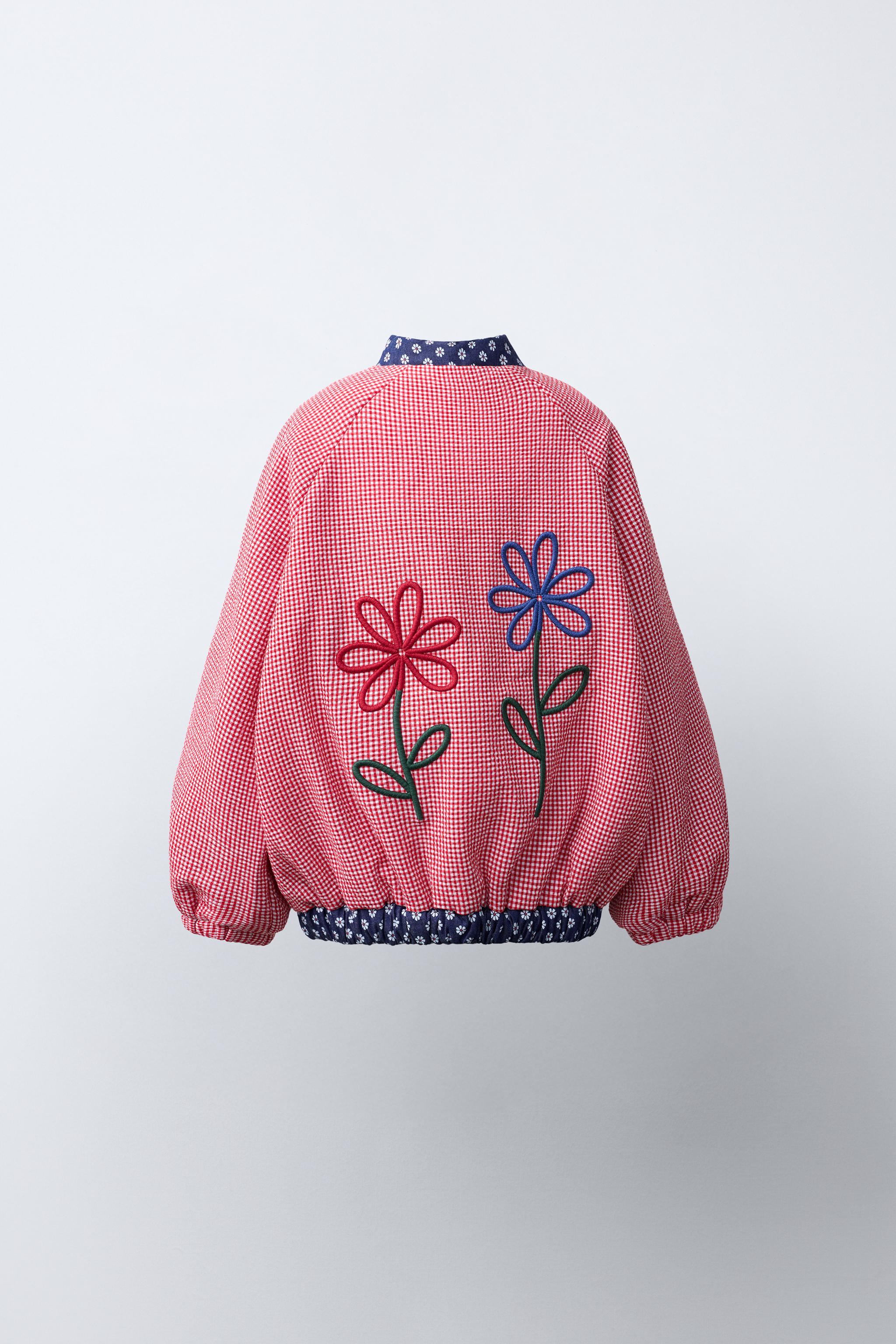BLOUSON BOMBER CARREAUX VICHY ET FLEURS