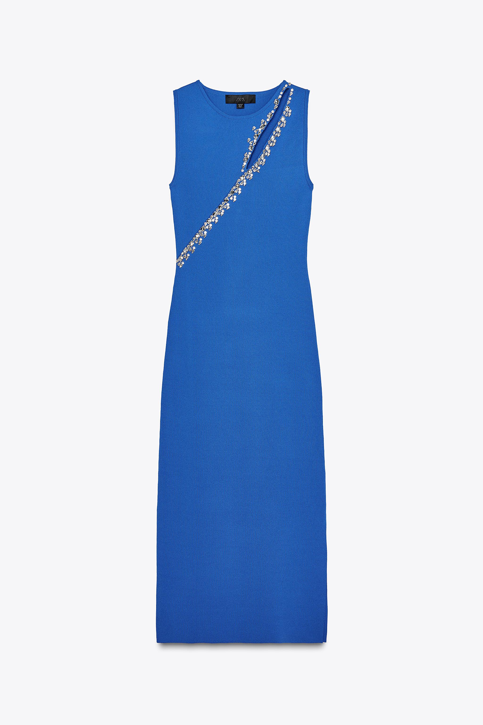 ZARA カットアウト ジュエル ニットワンピース 3920/290 JEWEL CUT OUT KNIT DRESS - Bluish | ZARA United Kingdom