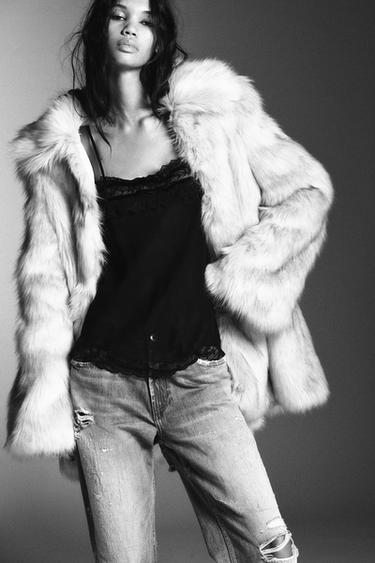 TOP GEORGETTE COMBINADO LAÇOS - Preto da Zara