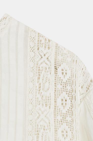 ZW COLLECTION EMBROIDERED SHIRT - Ecru by Zara - Image 5