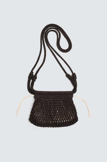 MALA A TIRACOLO MACRAMÉ - Castanho da Zara