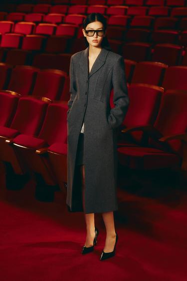 FITTED MANTECO WOOL COAT ZW COLLECTION LIMITED EDITION - Dark grey by Zara