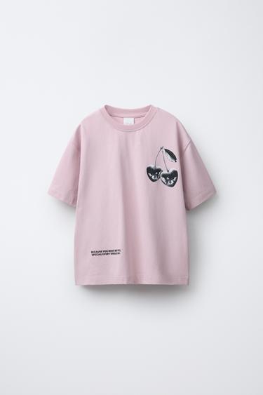 CHERRY PRINT T-SHIRT - Pink by Zara