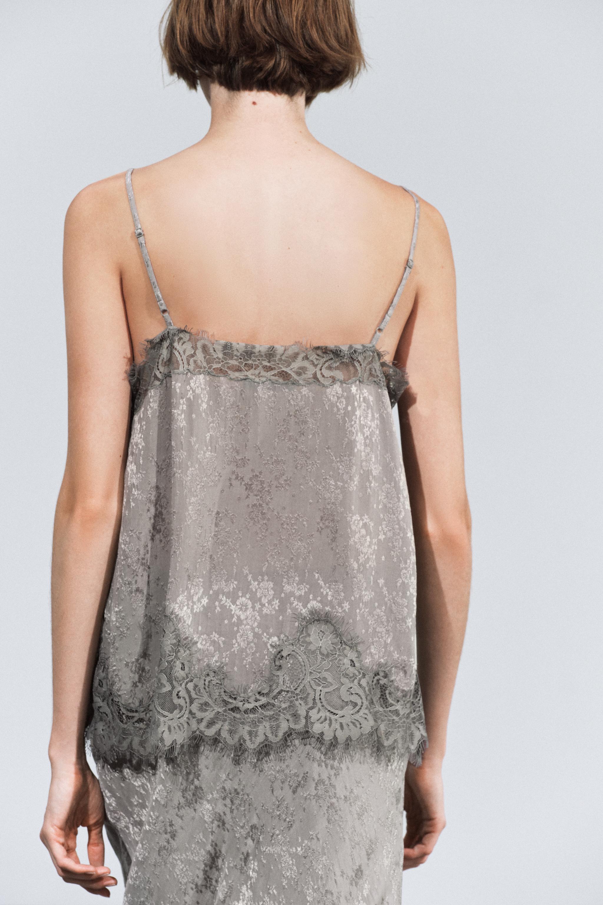 ZW COLLECTION JACQUARD LINGERIE-STYLE TOP