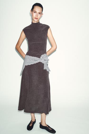 SOFT CAPE SKIRT - brown vigore by Zara