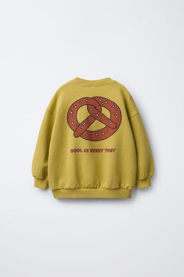 PRINTED SWEATSHIRT - Mid-yellow by Zara