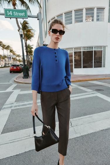 WIDE SLEEVE KNIT JUMPER - Bluish by Zara - Image 0