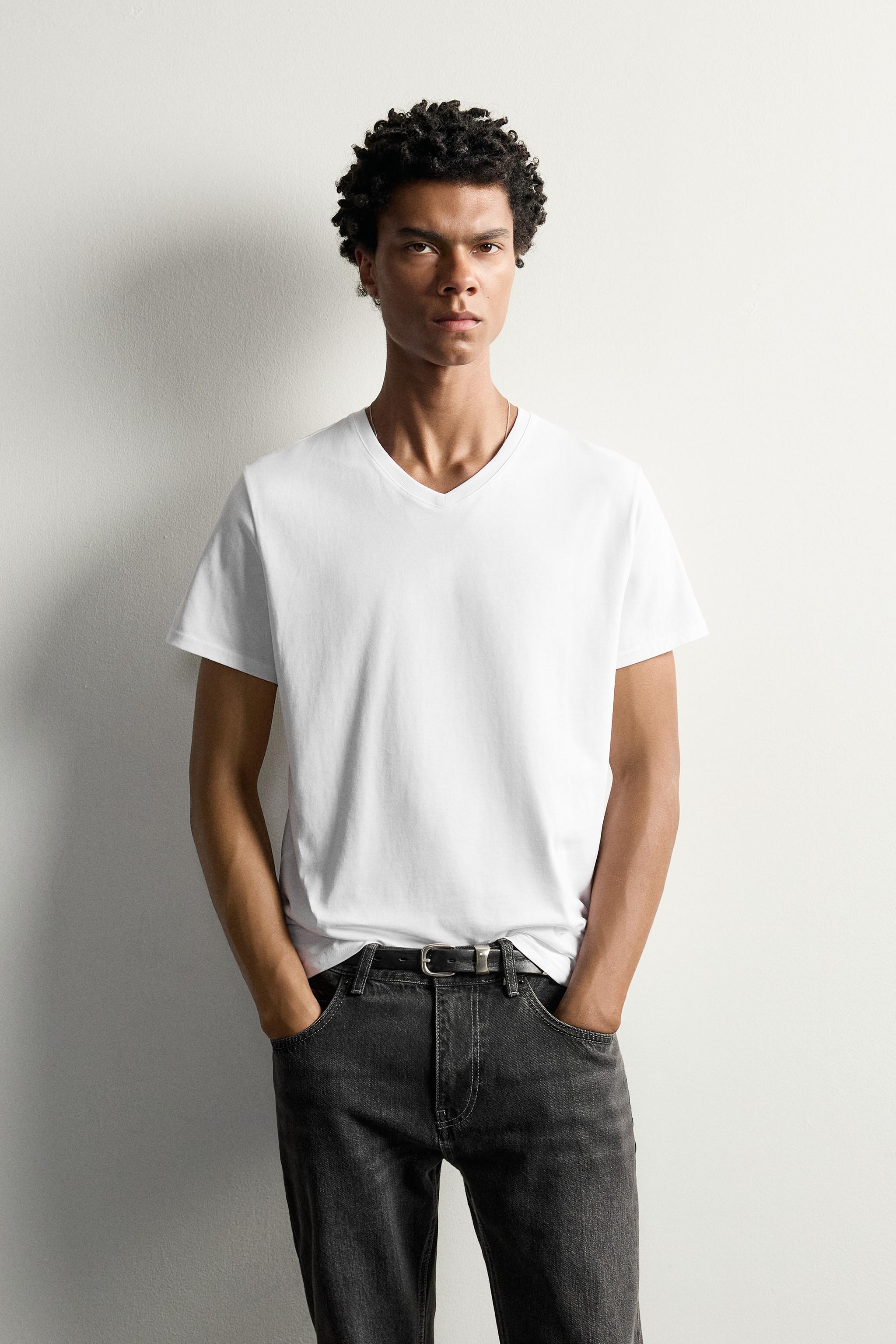 T-SHIRT SLIM FIT COL EN V