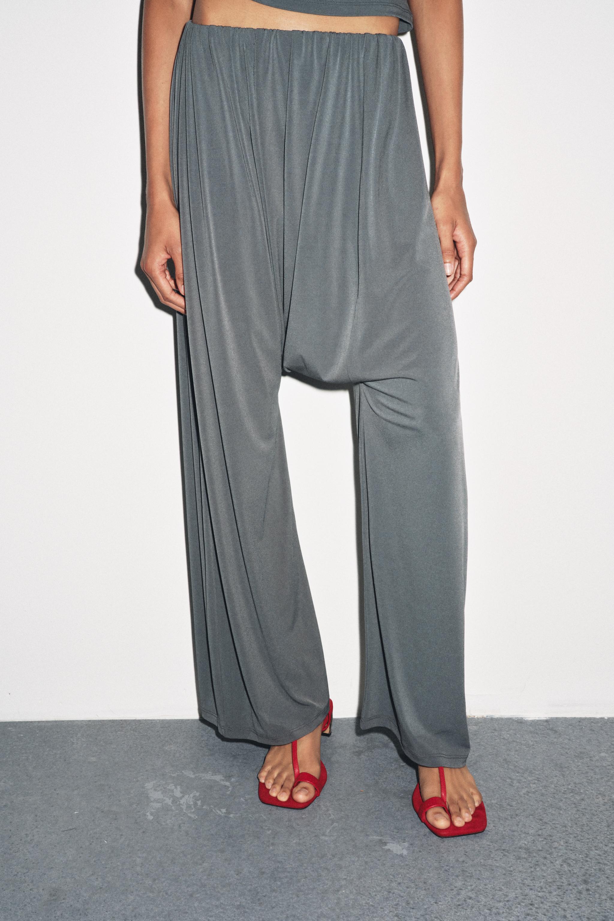 【Anyone more】Sarah Washing Grey Wide Pants SD1279-silver-mist-cloud-