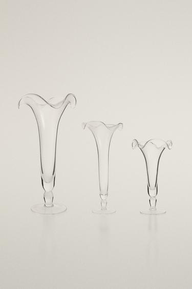 FLOWER GLASS VASE - Crystal by Zara