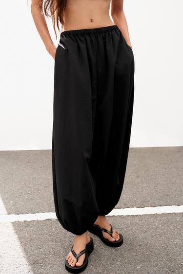 NYLON SAROUEL TROUSERS - Black by Zara - Image 1