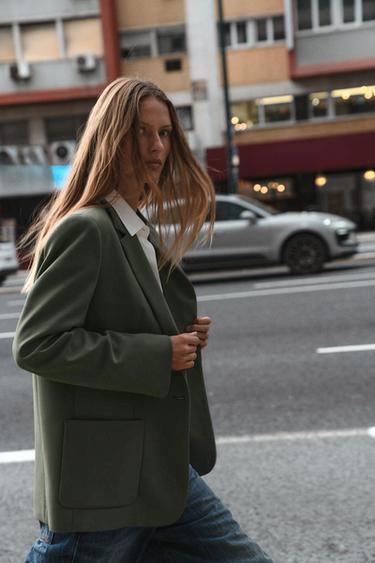 VESTE DROITE À ÉPAULETTES - Kaki de Zara - Image 2