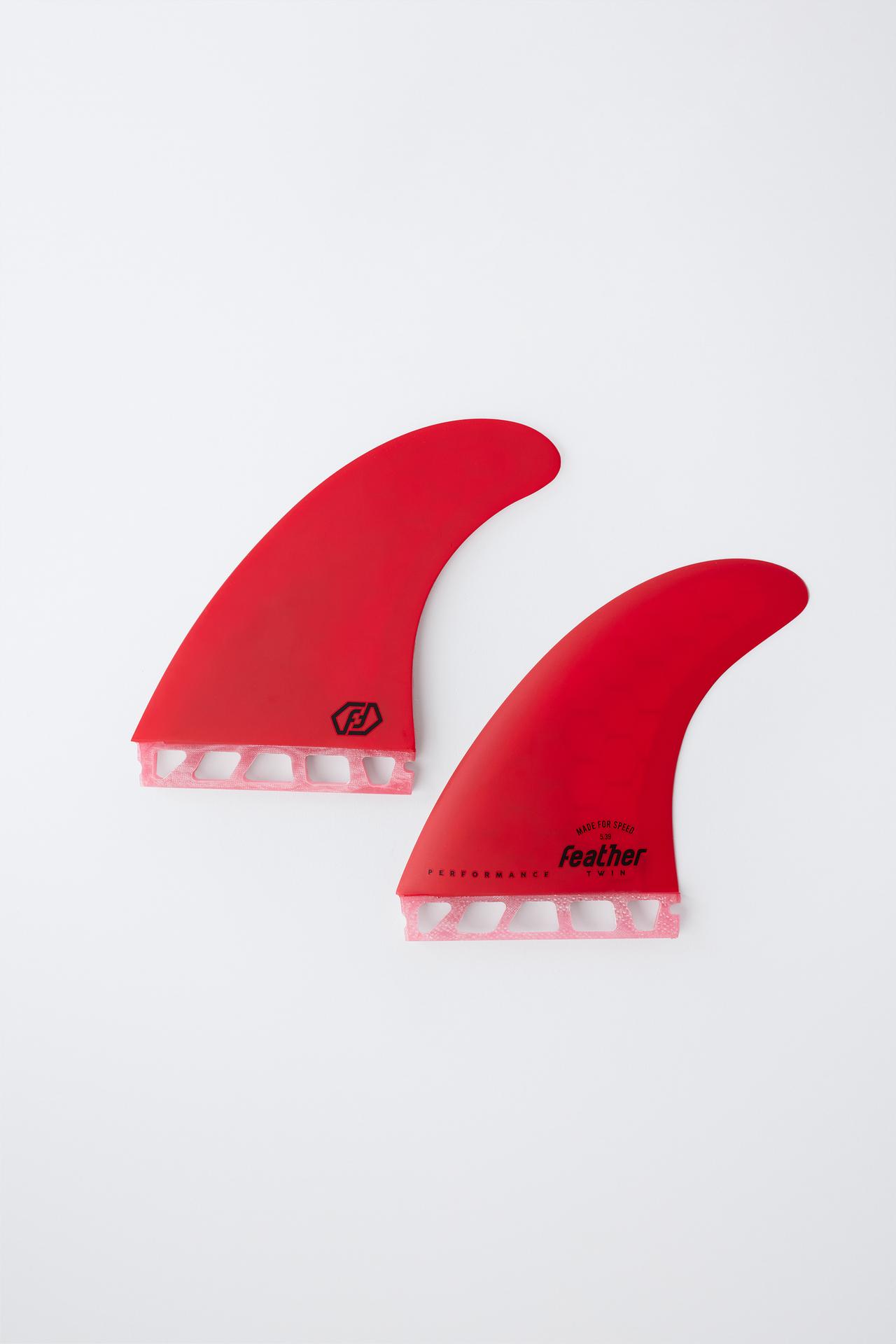 TWIN FIN SURF FINS FEATHER FINS ® X ZARA — Red