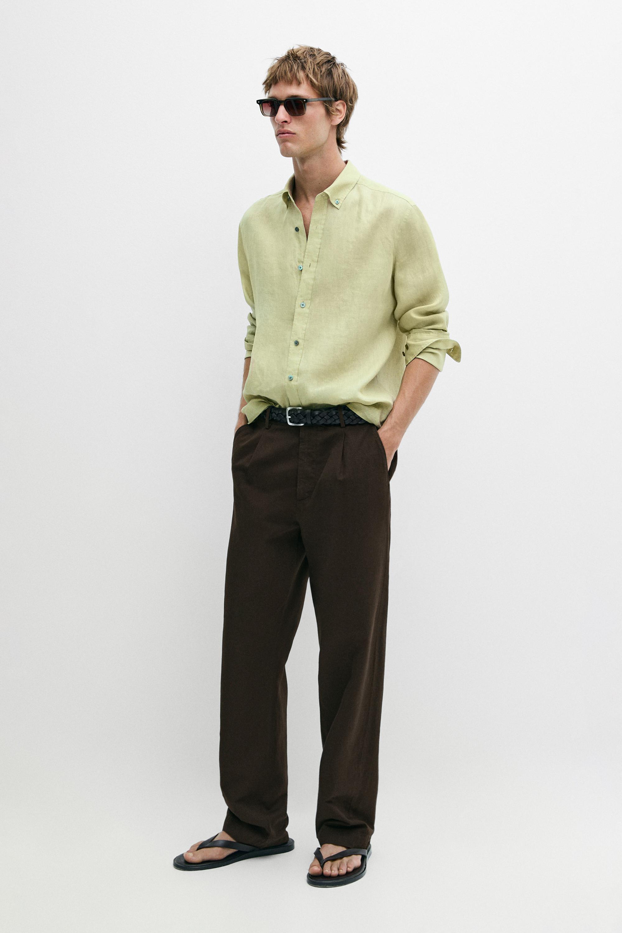 100% linen regular fit shirt