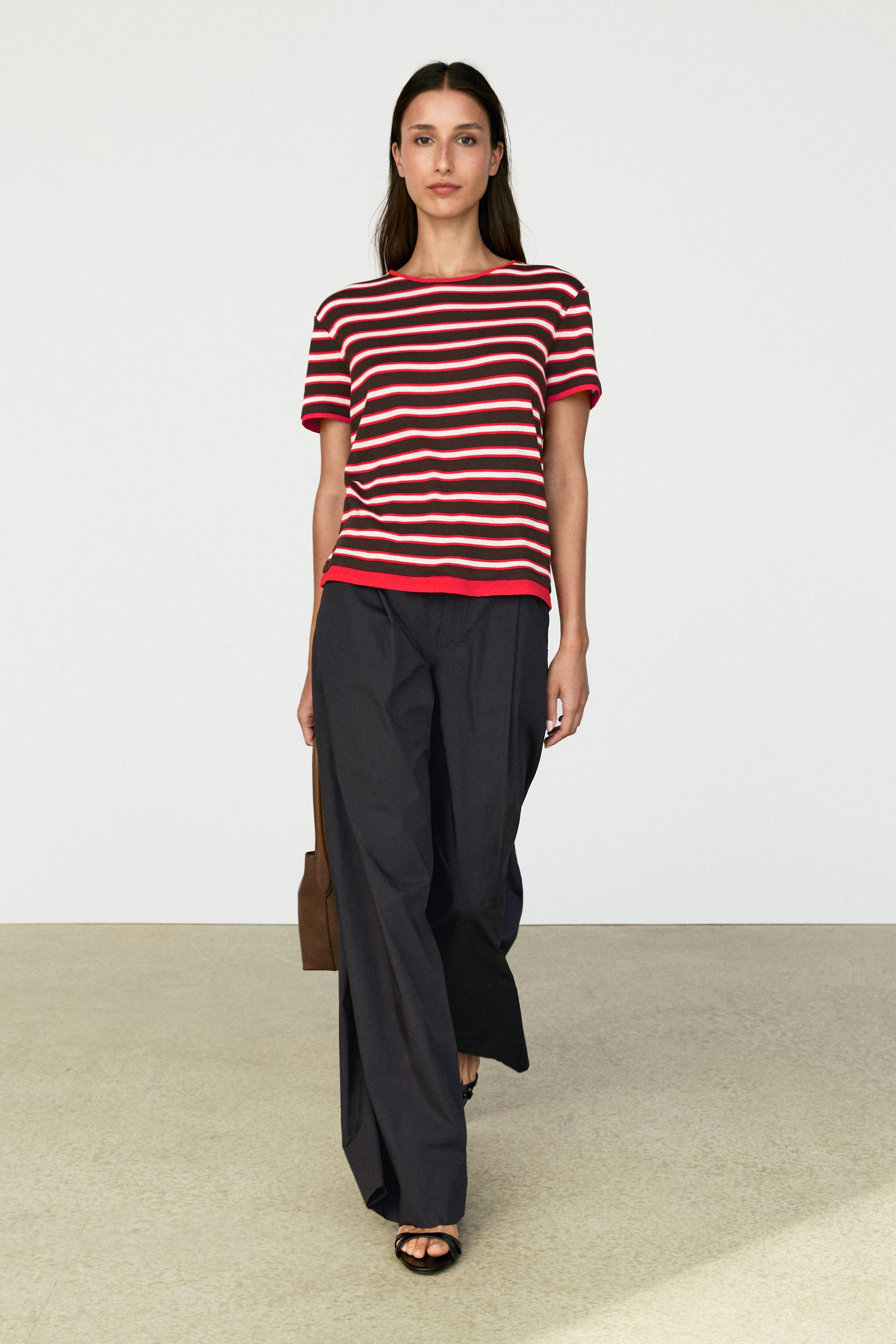 100% cotton short sleeve striped T-shirt — 599