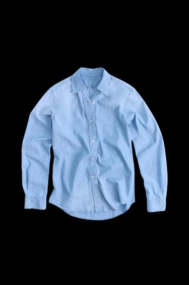 Zara TRF REGULAR FIT DENIM SHIRT - Light blue - Image 0