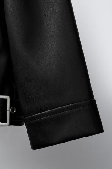 FAUX LEATHER JACKET - Black by Zara - Image 5