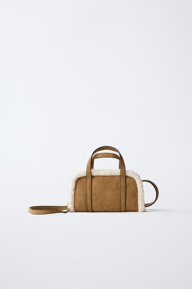 SAC BANDOULIÈRE EN PEAU DE MOUTON - Marron de Zara - Image 4