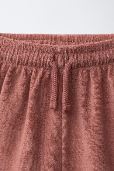 ENSEMBLE T-SHIRT POCHE ET BERMUDA EFFET ÉPONGE - Rouge orangé de Zara - Image 3