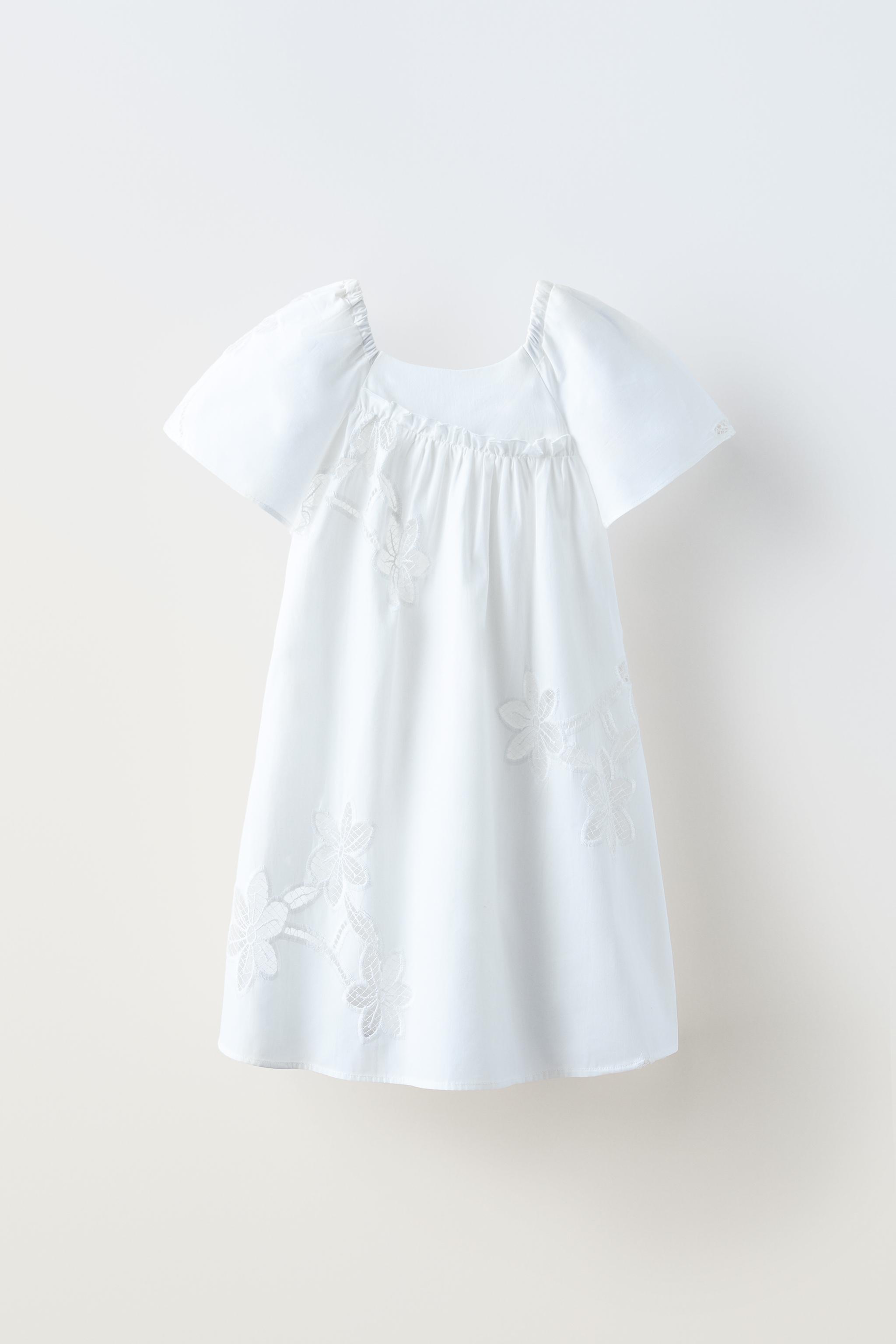 FLORAL POPLIN DRESS - White | ZARA United States