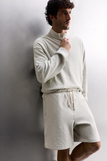 COTTON JOGGER BERMUDA SHORTS - Grey marl by Zara - Image 5