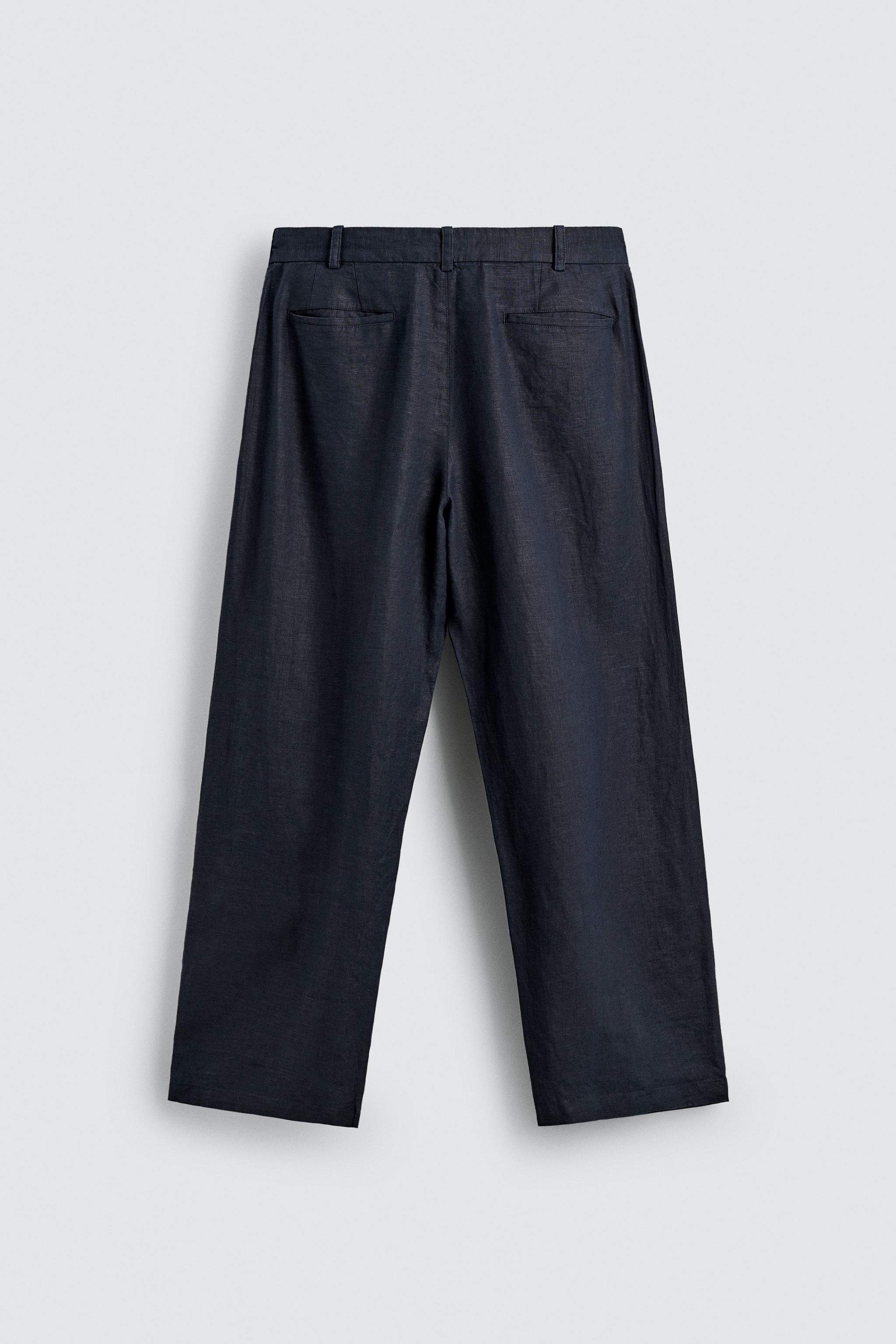 100% HEMP PLEATED WIDE FIT PANTS