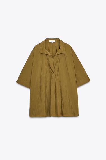 ZW COLLECTION OVERSIZE SHIRT - Oil by Zara
