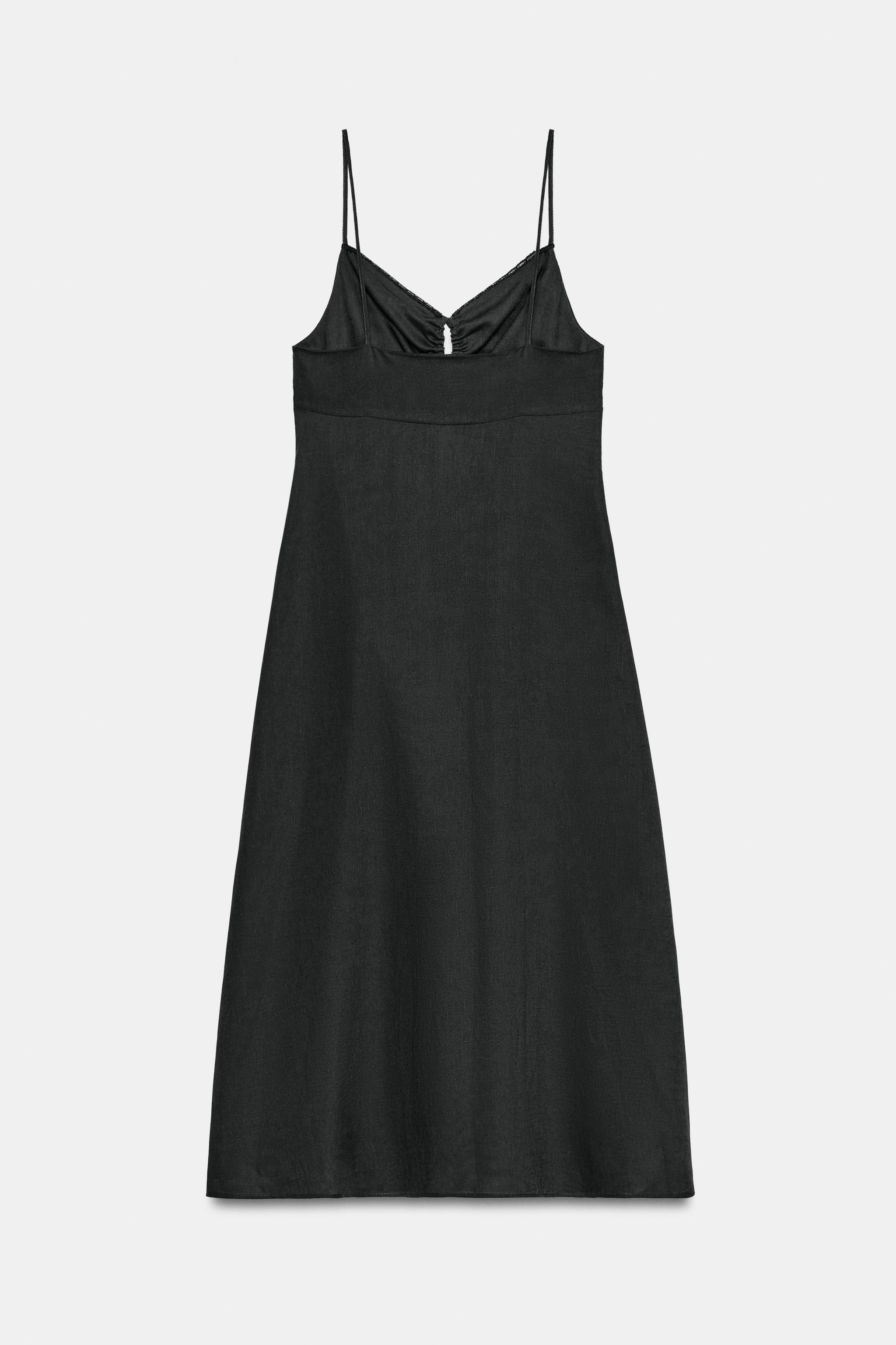Женские платья Zara LONG LINEN CAMISOLE — фото 7
