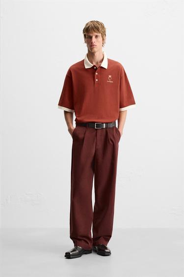 POLO COM ESTAMPA DE CORAÇÃO - Grená da Zara - Imagem 0