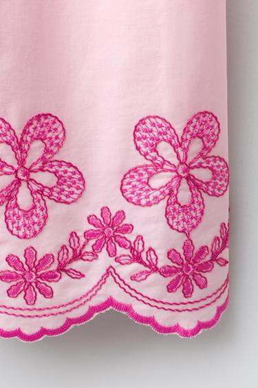 EMBROIDERED FLORAL CULOTTES - Pink by Zara - Image 3