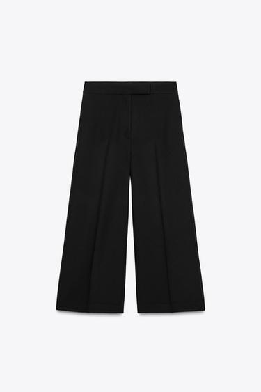 HIGH-WAIST CULOTTE TROUSERS - Black by Zara - Image 0