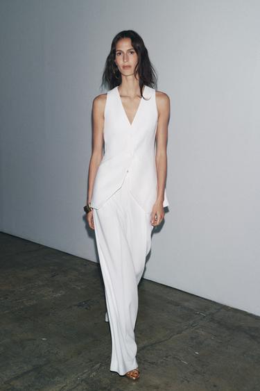 Zara ZW COLLECTION FITTED VEST - Ecru - Image 0