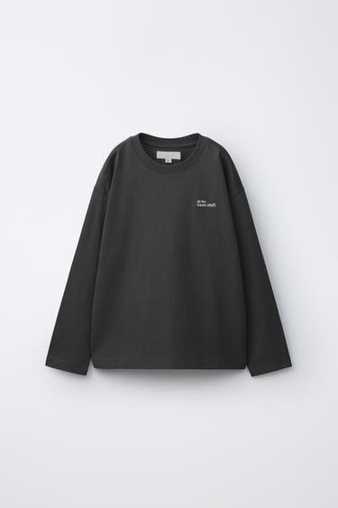 Zara HEAVY WEIGHT T-SHIRT - Anthracite grey