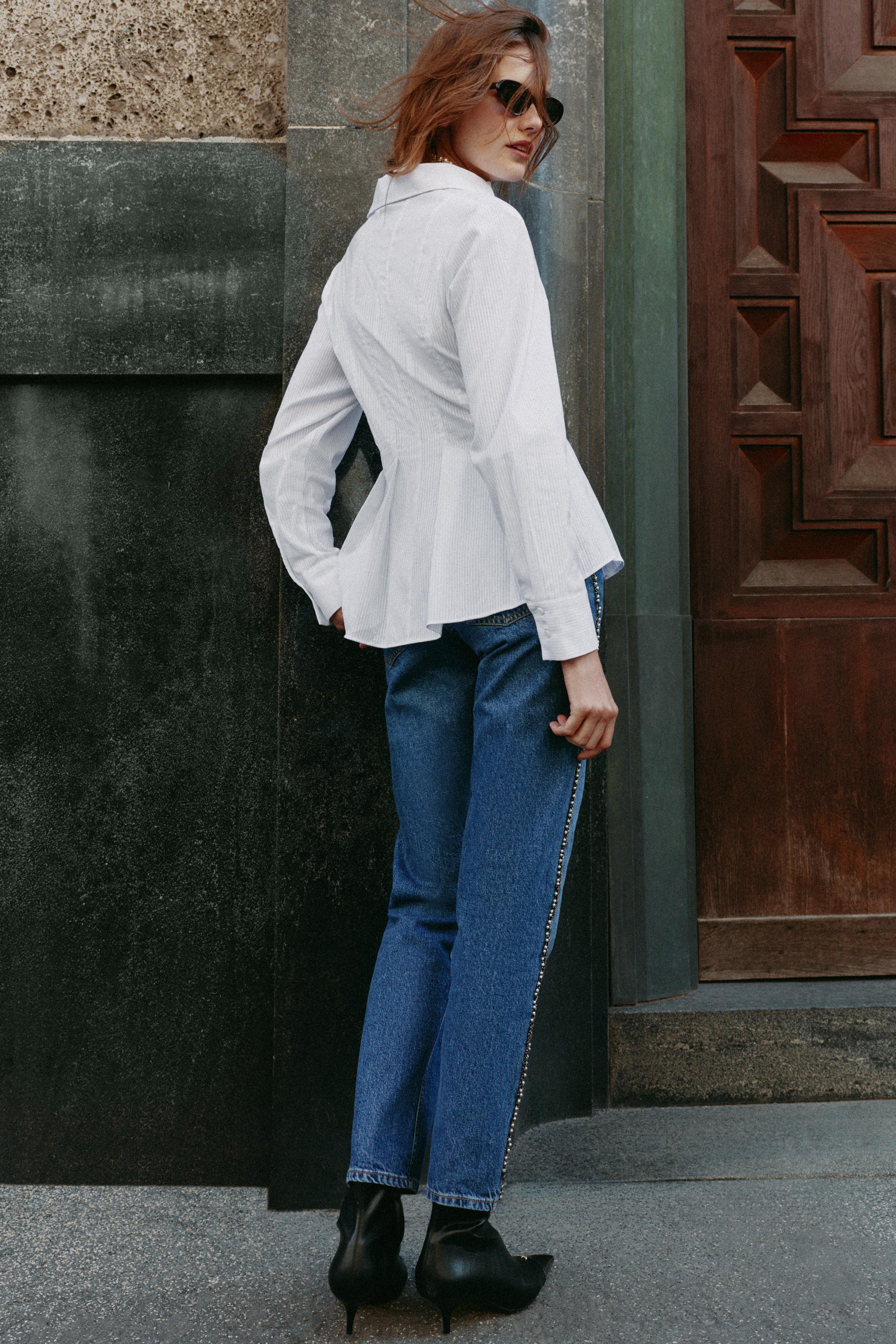 PLEATED POPLIN SHIRT