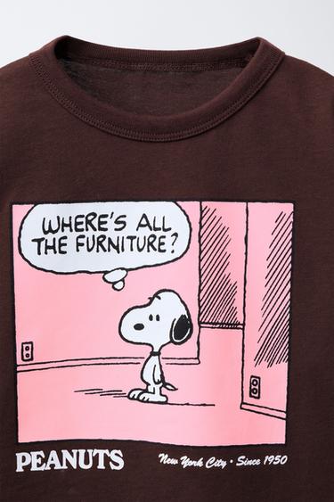 SNOOPY PEANUTS™ PRINT T-SHIRT - Burgundy by Zara - Image 2