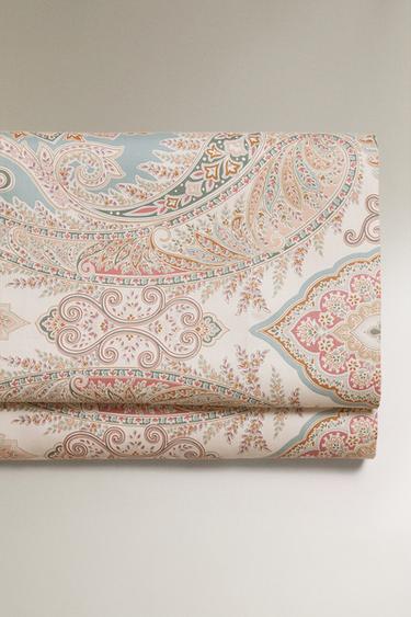 PAISLEY SATEEN FLAT SHEET - Ecru by Zara - Image 0