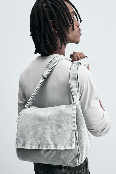 حقيبة كروس بودي DENIM بمظهر مغسول - أزرق الخاص بـ Zara - صورة 0