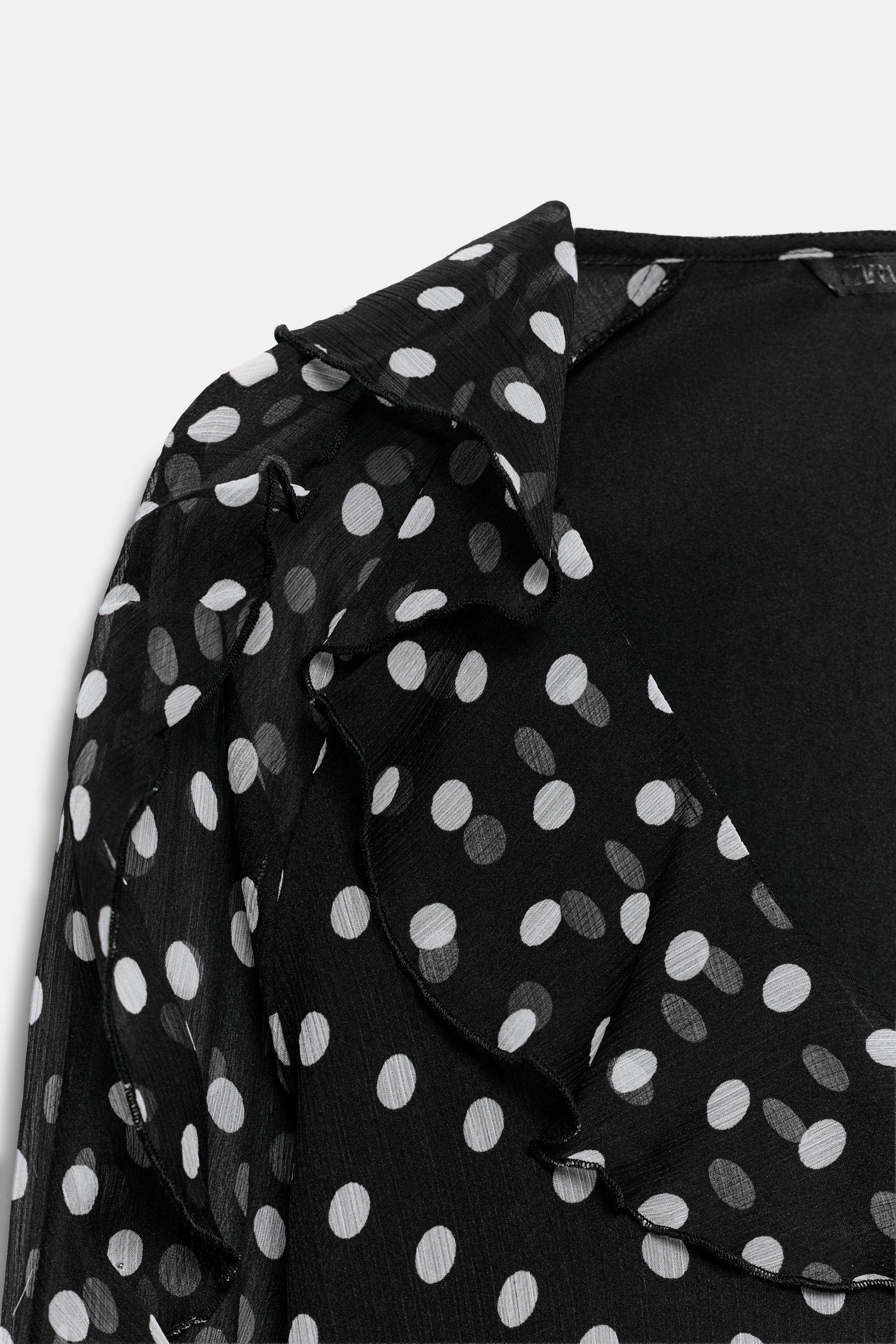POLKA DOT RUFFLE BLOUSE