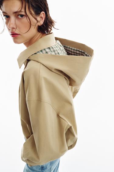 BLOUSON À CAPUCHE AMOVIBLE - Marron clair de Zara - Image 9