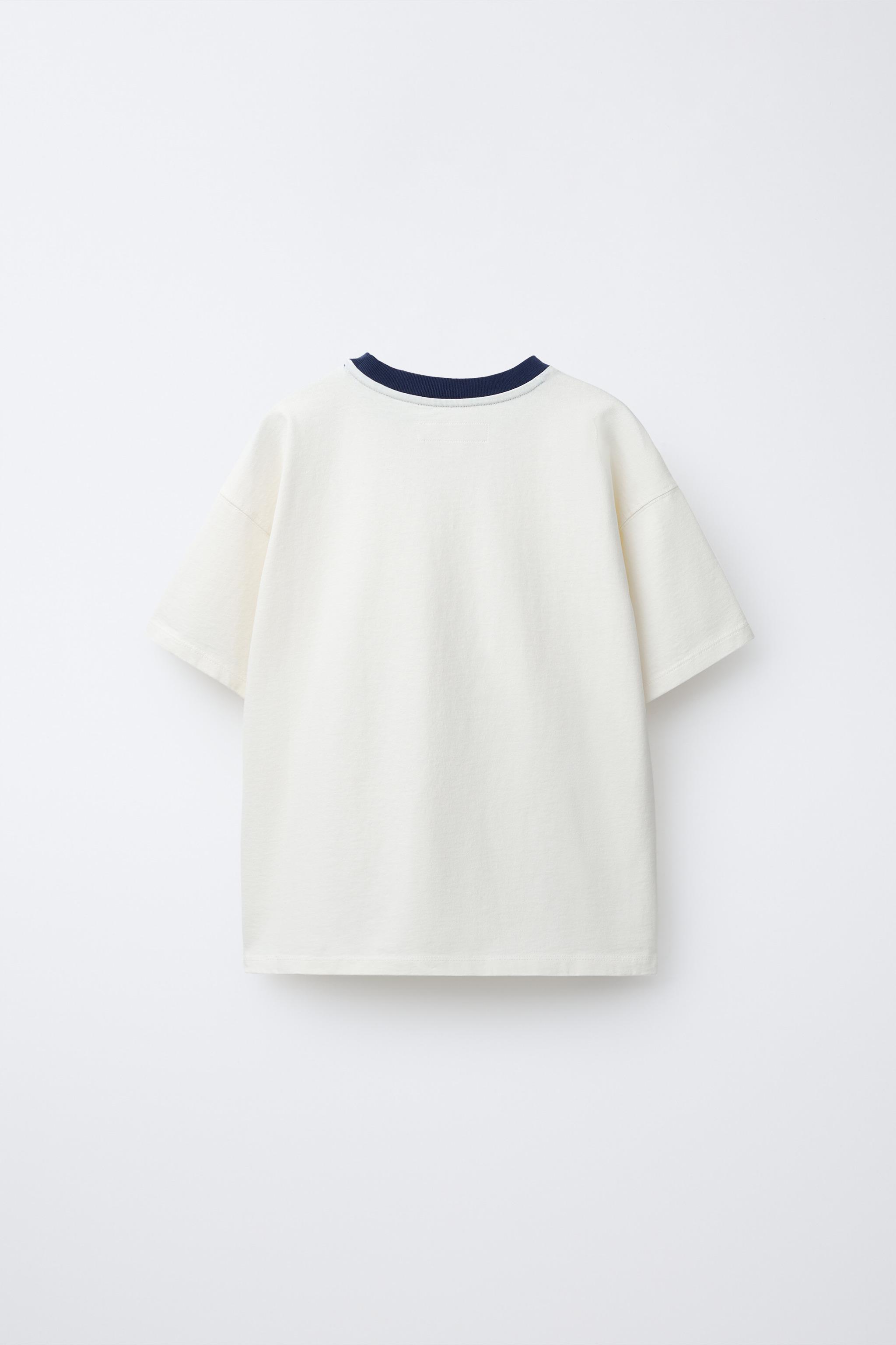 T-SHIRT COL CONTRASTE
