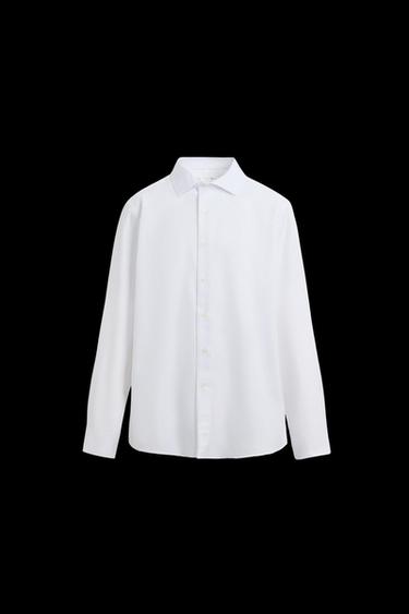 Zara EASY CARE TEXTURED SHIRT - Oyster-white