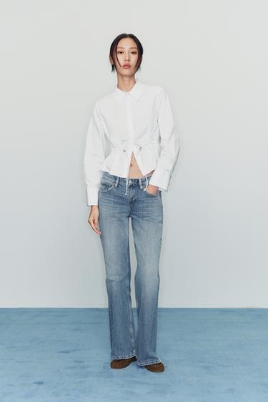 TRF LOW-RISE FLARE JEANS - Blue by Zara