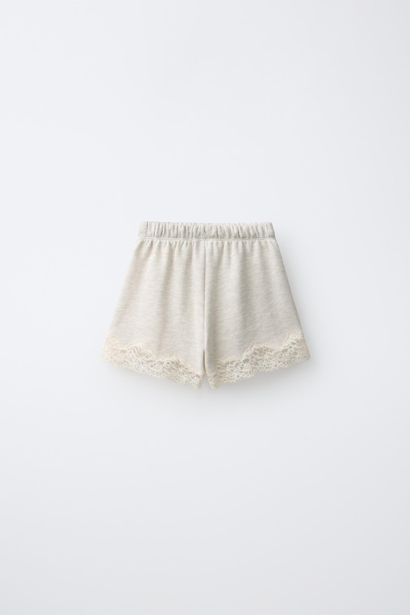 Детские шорты Zara Lace Plush, цвет: Бежевый меланжевый — фото 2