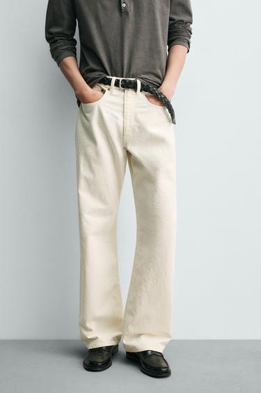 LOOSE FIT JEANS - Oyster-white by Zara