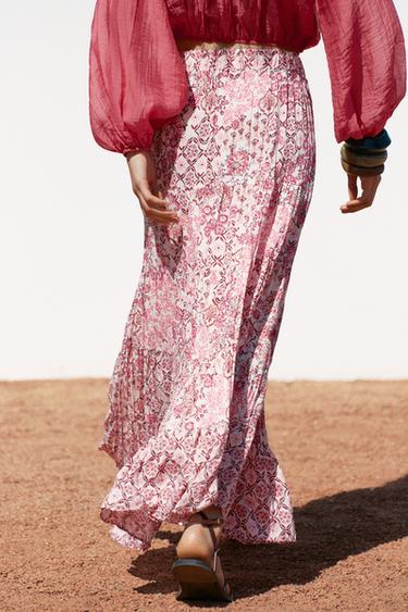 LONG PRINTED SKIRT - Multicoloured by Zara - Image 3